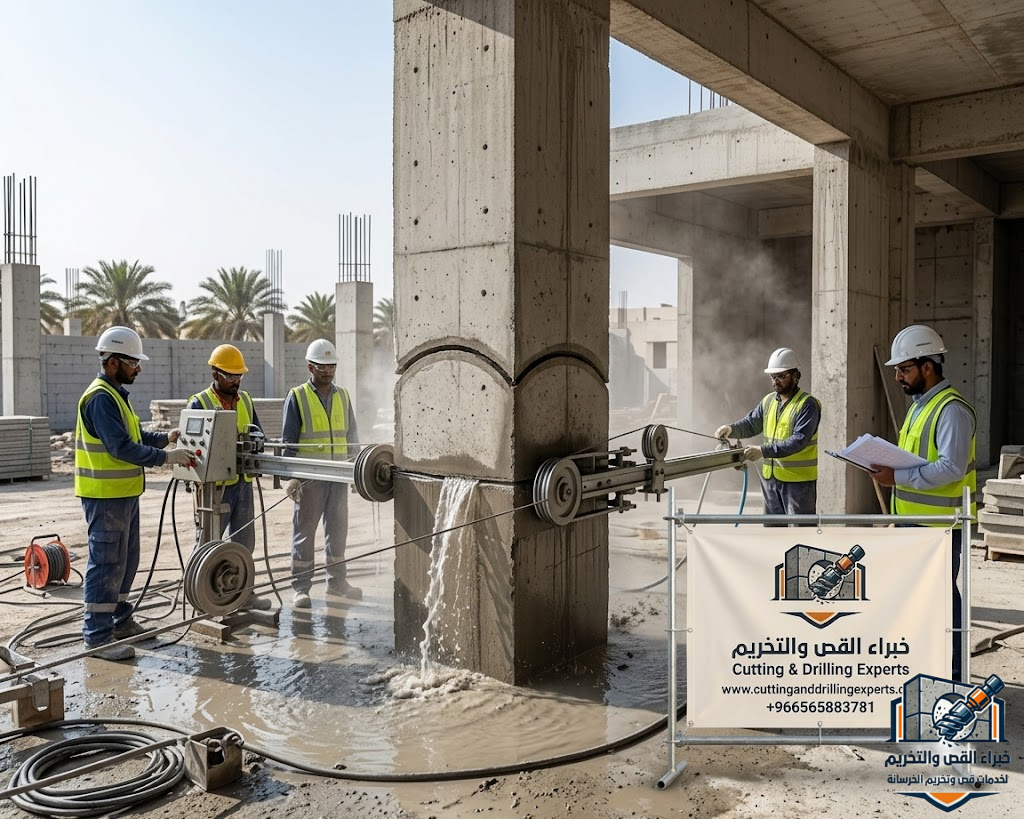 قص الخرسانة بالواير الماسي مكة المكرمة للجسور والأسقف السميكة والكتل الخرسانية باستخدام أحدث تقنيات القص بدون تكسير عشوائي
